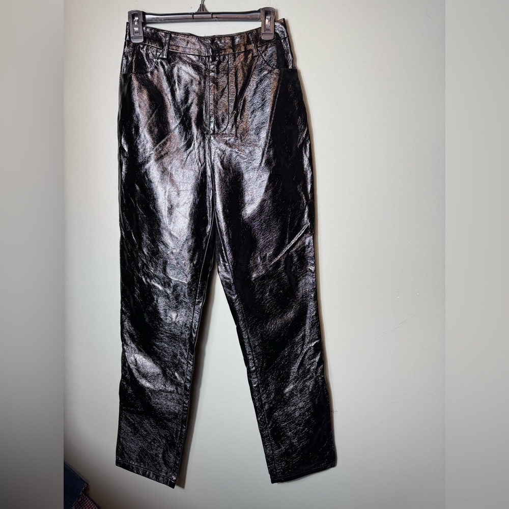 White Fox Boutique NWT I’m the Only One PU Faux Leather Black Pants Sz M X 31